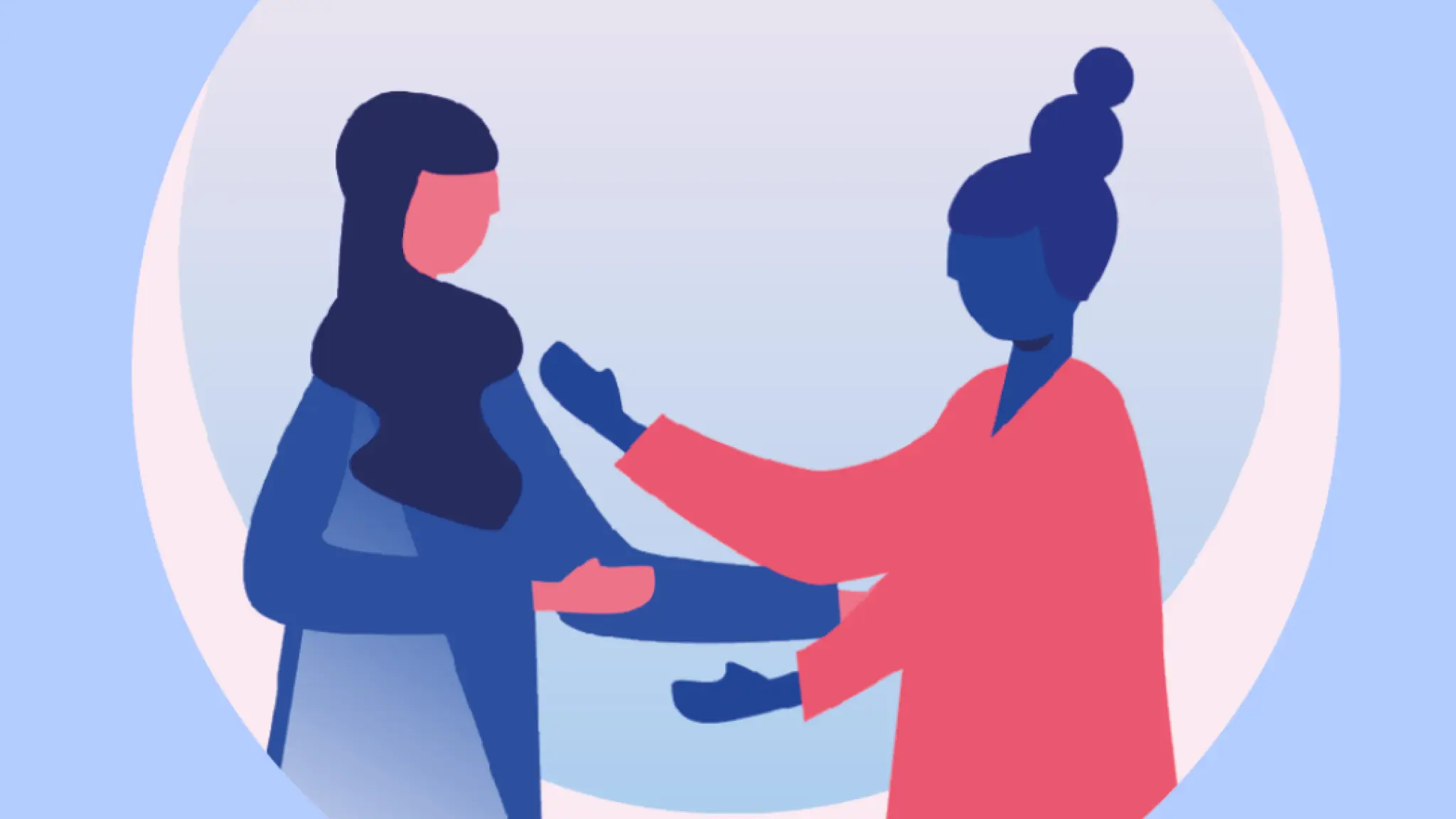 Pictogram van twee mensen die met elkaar in gesprek zijn
