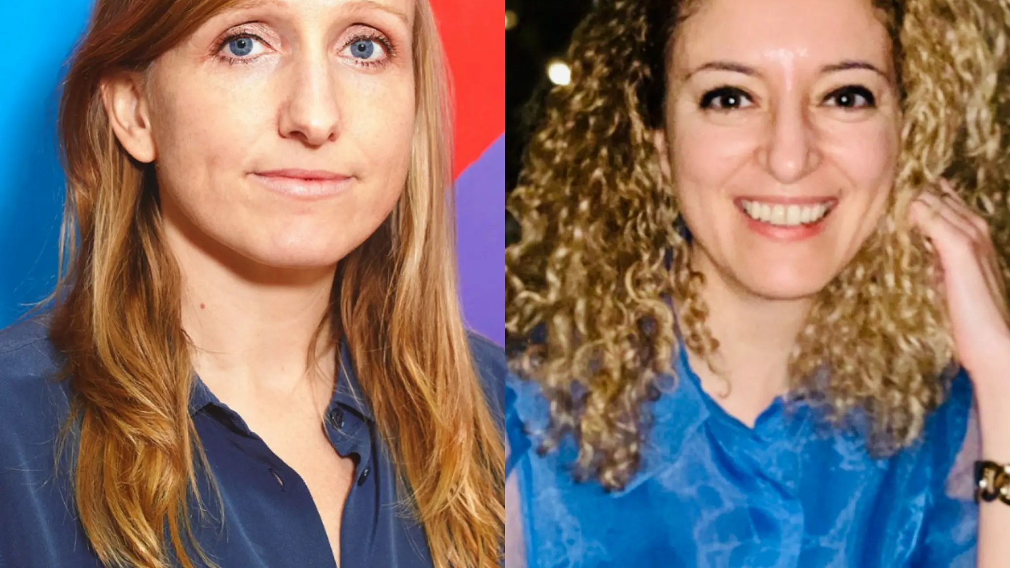 Portretfoto's van de gasten in deze podcast. Links Anne de Haij en rechts Karima el Bouchtaoui.