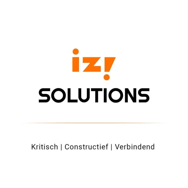 Logo IZI Solutions met daaronder de woorden Kritisch, Constructief en verbindend
