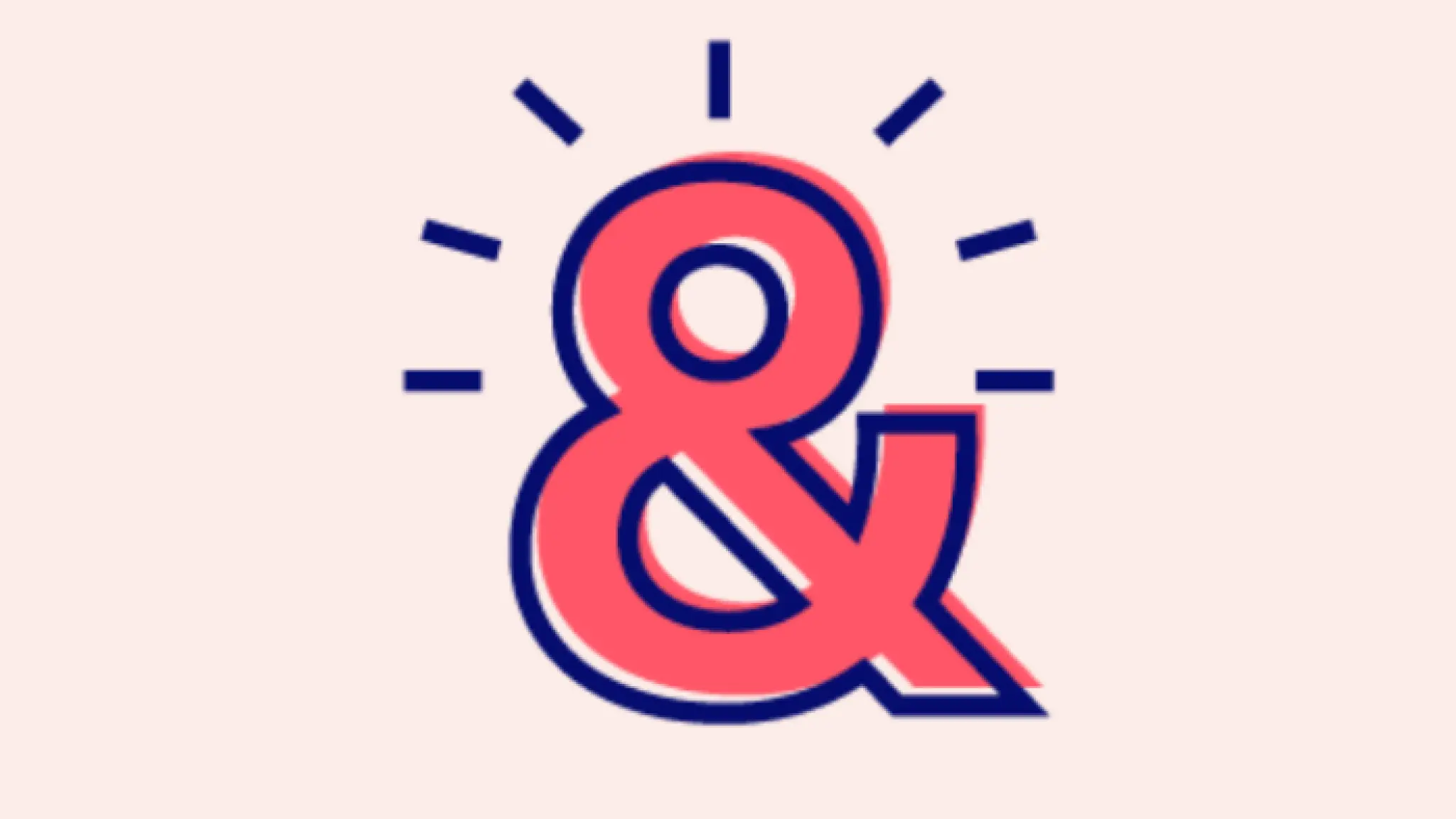 Pictogram van een &-teken omgeven door lichtstralen